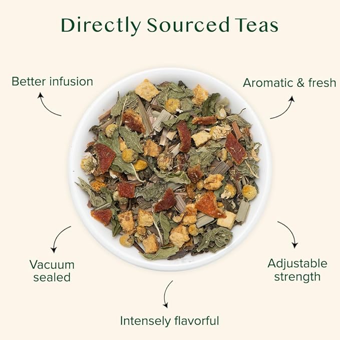 VAHDAM, Chamomile Mint Citrus Green Tea Leaves (50+ Cups, 3.5 oz) Essential Herbs | Green Tea
