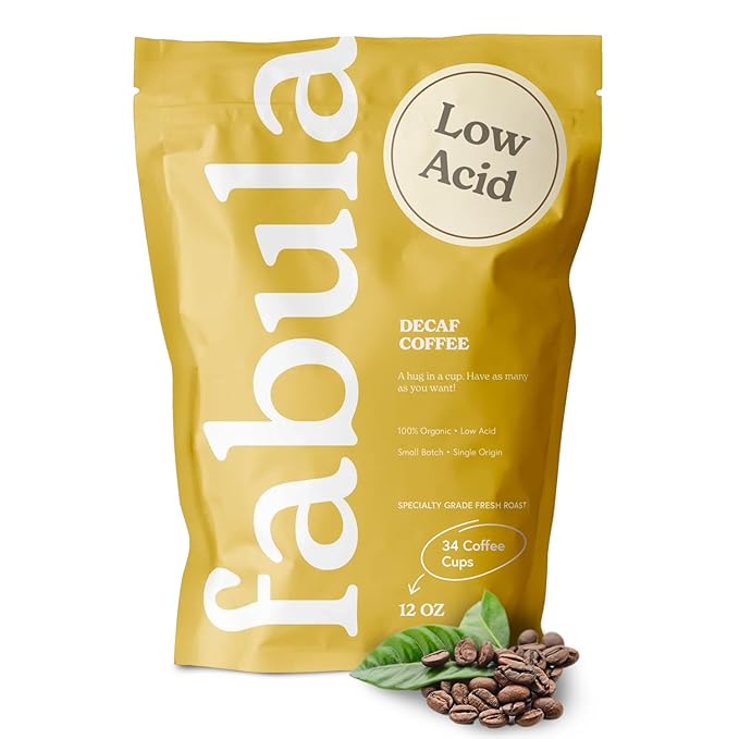 Fabula Coffee Decaf Dark Roast Whole Beans - Organic - Low Acid - Single Origin - Non-GMO - Mold