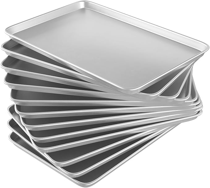 CROSSON 16× 24 Inch Cookie Sheet Pans Set of 12-Baking Tray Jelly Roll Pan Set Commercial Grade