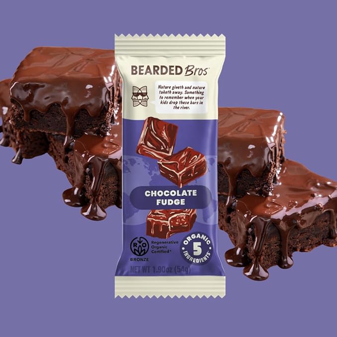 Bearded Brothers, Organic Vegan Protein Energy Bars, Chocolate Fudge (10 Pack) - Gluten Free