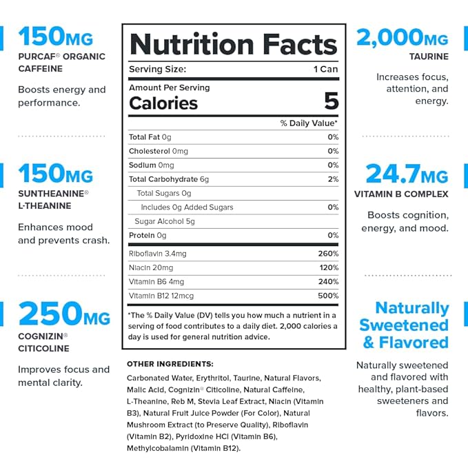 Legion Energy Drink - Naturally Sweetened and Flavored Healthy Energy Drinks - Sugar Free Energy