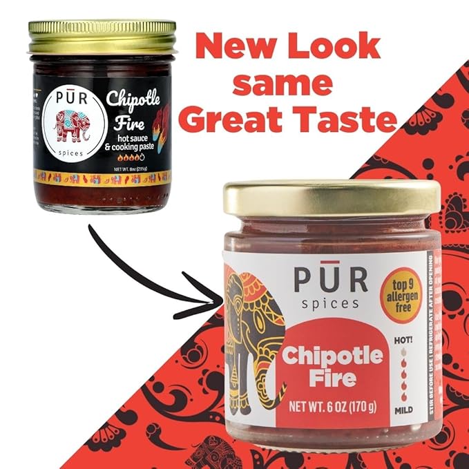 PUR Spices Chipotle Fire Spicy Hot Sauce I Chili Pepper Cooking Paste for Dipping, Chili Seasoning
