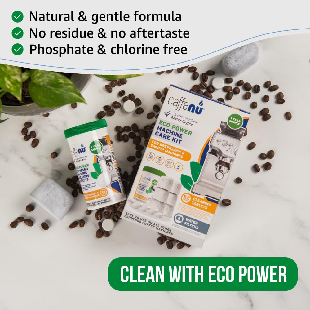 Caffenu Breville Compatible Cleaning Tablets and Water Filter, Espresso Kit