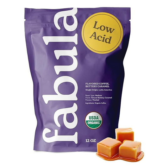 Fabula Buttery Caramel Flavored Organic Coffee Freshly Ground - Organic - Low Acid - Single Origin