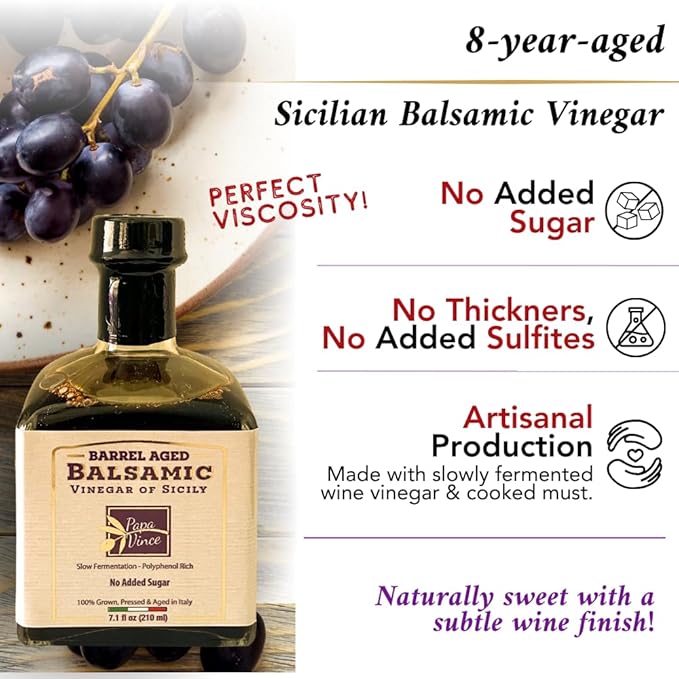 Papa Vince Olive Oil & Balsamic Vinegar Gift Set ??Made in Italy, Family-Grown in Sicily. Features