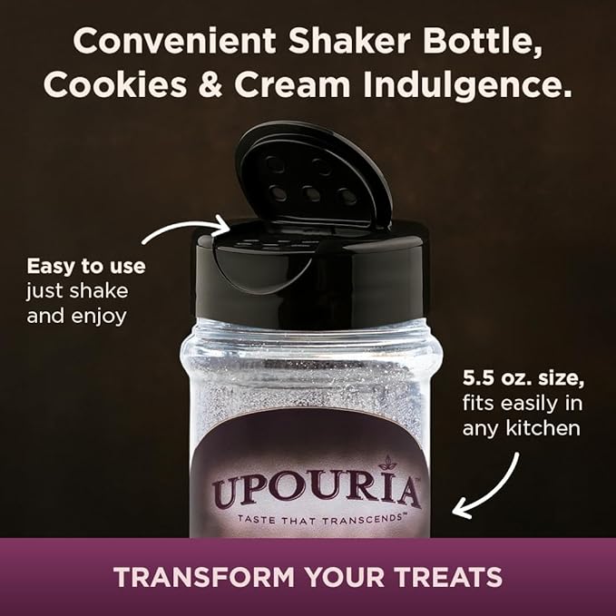 Upouria Cookies & Cream Coffee Topper, Vegan, Rich Flavor Enhancer for Coffee, Hot Chocolate, Ice