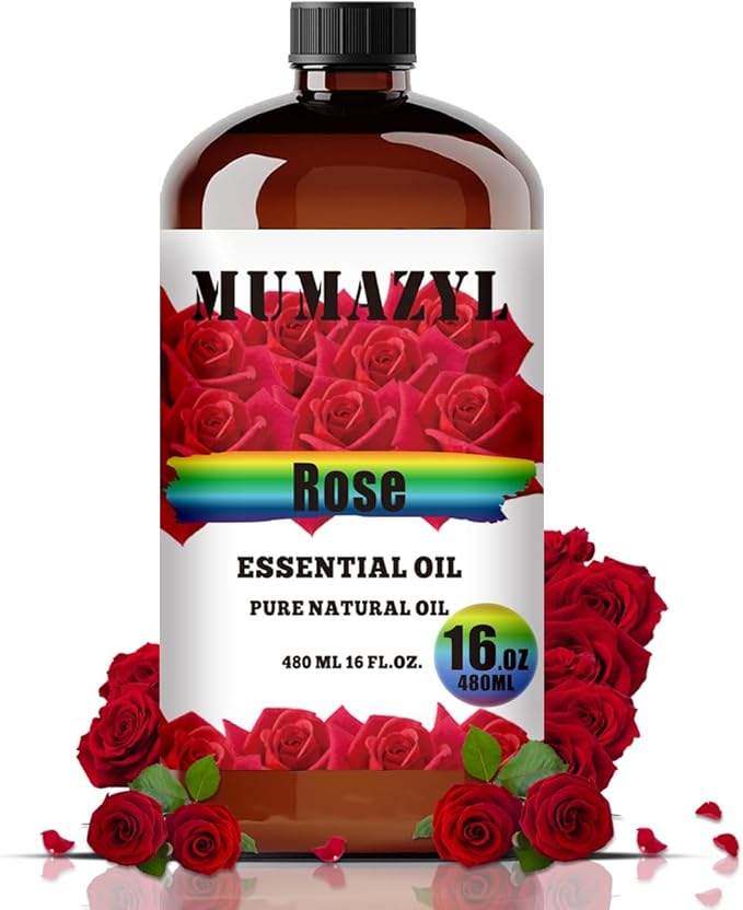 Rose Essential Oil, Rose Oil 16 Fl Oz 480ML for Diffuser Humidifier Yoga Cleaning DIY Candle Soap