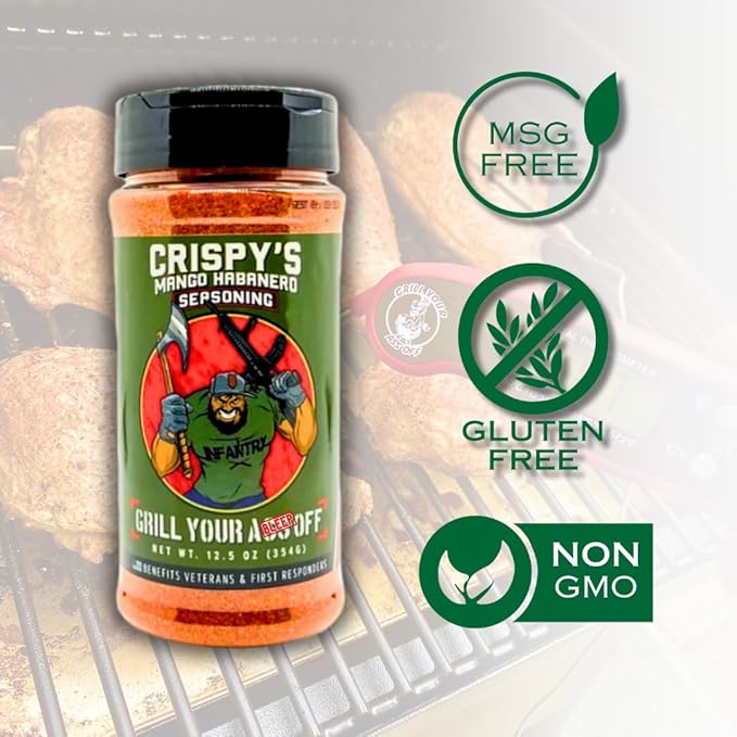 GYAO Crispy's Mango Habanero Seasoning – Sweet & Spicy BBQ Seasoning for Chicken, Pork, Steak &