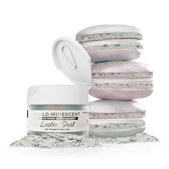 Luster Dust - Gold Iridescent (4g 1x Jar) | Edible Vegan Dust & Paint for Cake Decorating, Ice