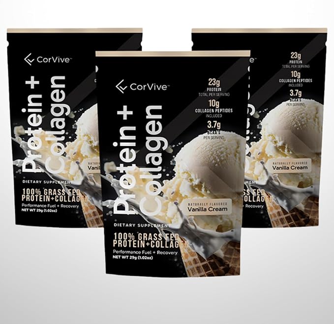 Protein + Collagen Powder | 23g Protein (Grass-Fed Whey + Collagen) | 3.7g BCAAs | Supports Muscle