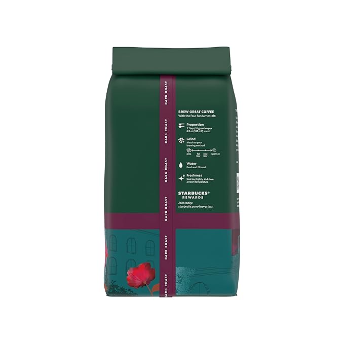 Starbucks Whole Bean Coffee, Dark Roast Coffee, Caffè Verona, 100% Arabica, 6 bags (18 oz each)