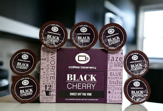 Black Cherry Coffee Pods by Coffee Beanery | 12ct Medium Roast Arbica Coffee