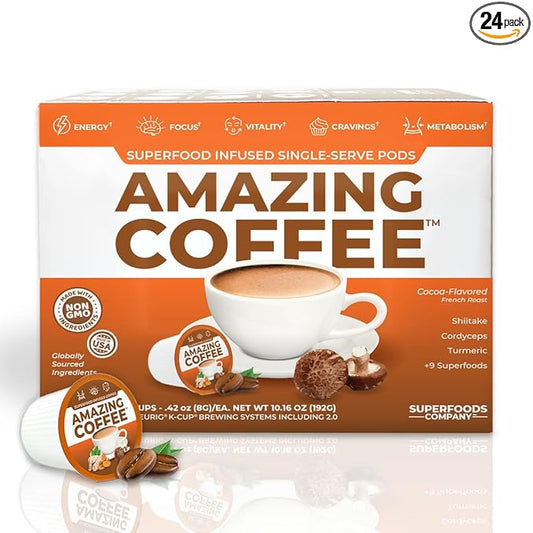 Superfoods Company Amazing Coffee- 12 Natural Superfoods - French Roast - Weight Loss & Brain Boost