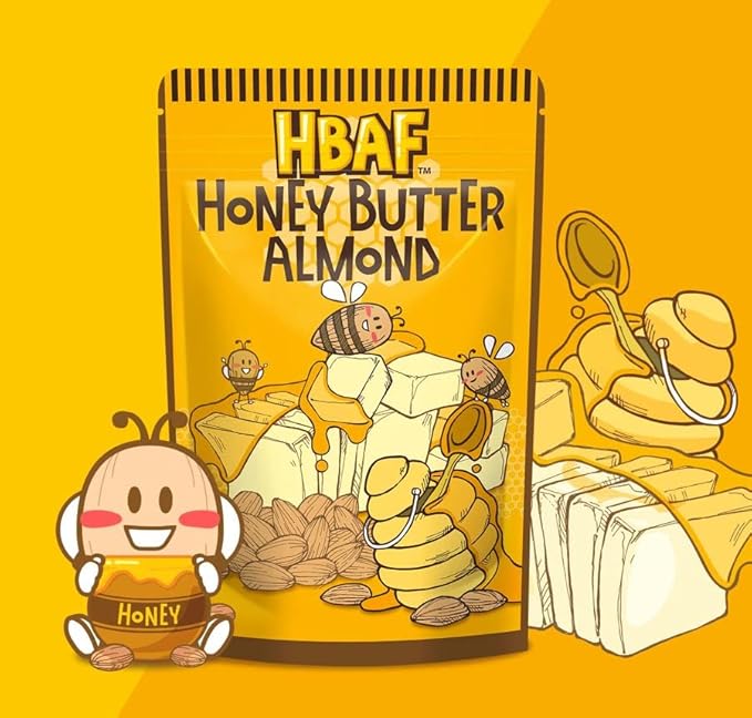 HBAF [Official Gilim Korean Honey Butter Seasoned Almonds Nut Snack | Gluten Free | Kids