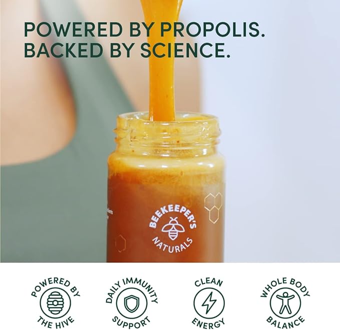 Superfood Honey by Beekeeper's Naturals - Bee Pollen, Royal Jelly, Propolis, Honey - Natural