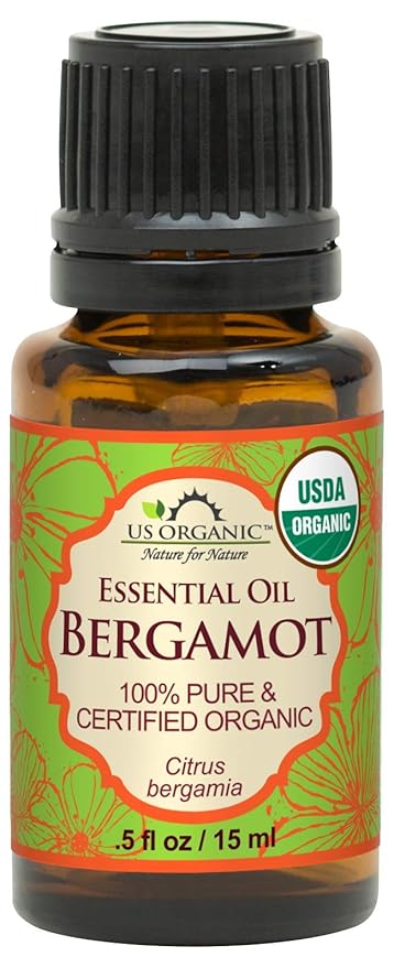 US Organic 100% Pure Bergamot Essential Oil, USDA Certified Organic, Cold Pressed, with Euro