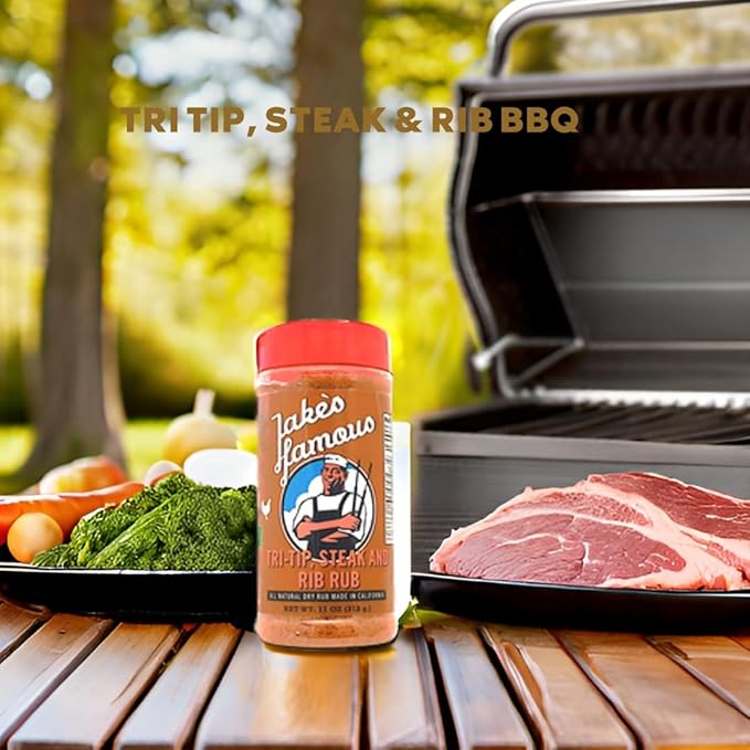 Jake's Righteous Rubs Tri Tip, Steak & Rib Rub 11 Oz All Purpose, Brown Sugar BBQ Seasoning for