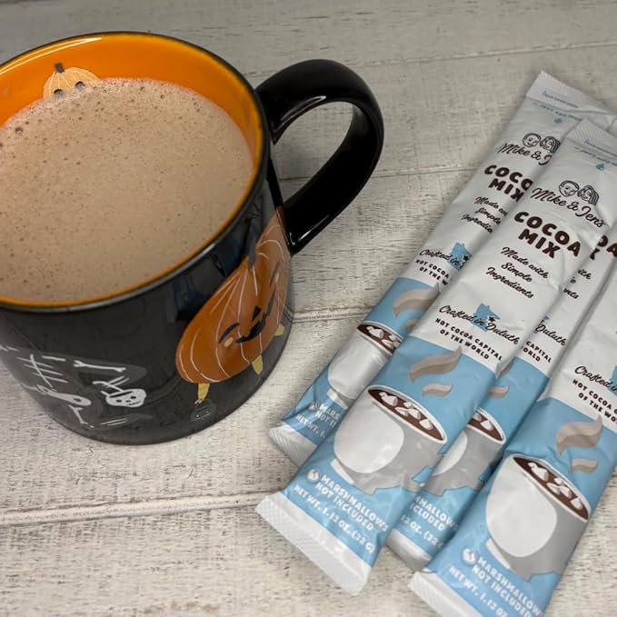 Mike & Jen's Hot Cocoa Mix Single Serve Sticks. 5 Simple Ingredients. 12 Servings