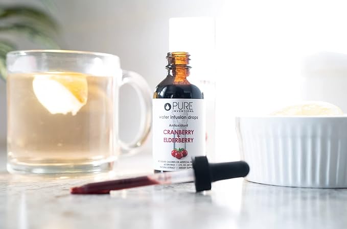Pure Inventions - Cranberry & Elderberry Water Infusion Drops - Antioxidants & Electrolytes