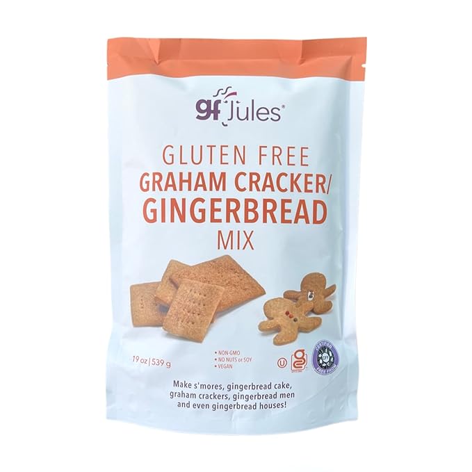 gfJules Certified Gluten Free Graham Cracker and Gingerbread Baking Mix | No Grit, Non-GMO, Vegan |