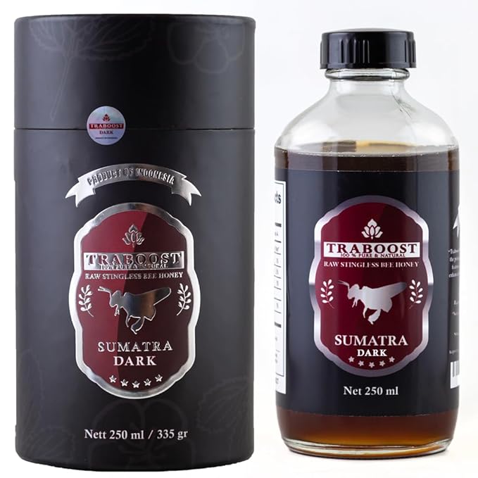 Traboost Stinglees Bee Honey from Sumatra Indonesia DARK | 250 ML