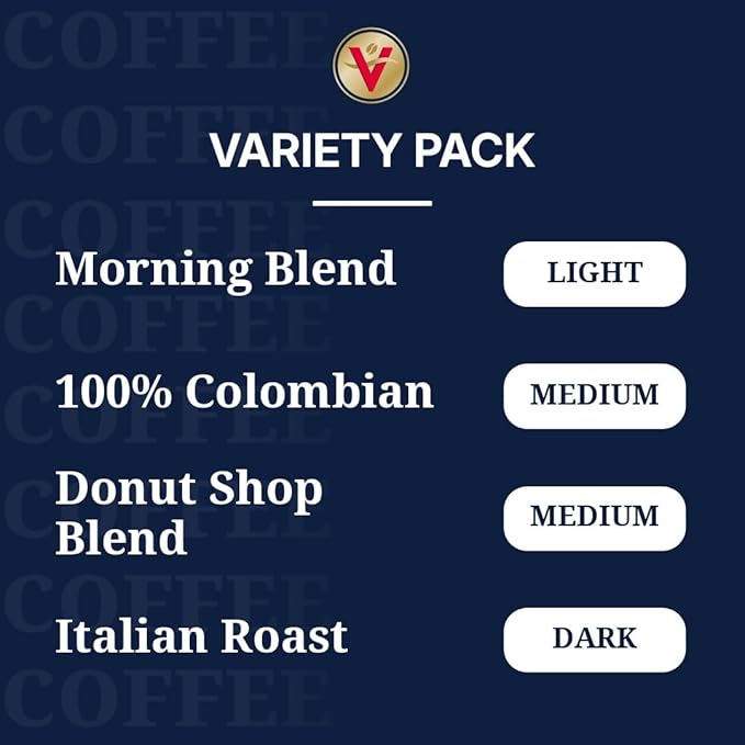Victor Allen's Coffee Variety Pack (Morning Blend, 100% Colombian, Donut Shop Blend, and Italian