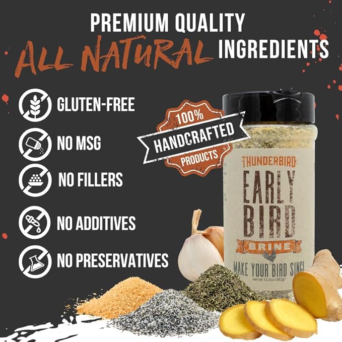 Lane's Thunderbird Early Bird Turkey Brine Mix, All-Natural Chicken Brine Seasoning for Marinating