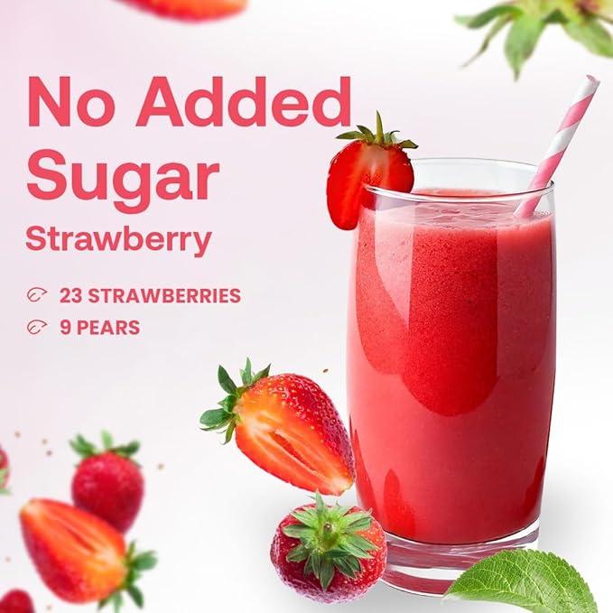 Dr. Smoothie 100% Crushed Strawberry ??No Added Sugar, Made with Real Fruits/Fruit Juice ??Vegan