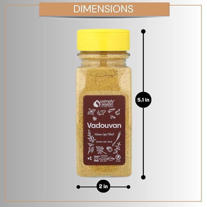 USimplySeason Vadouvan Curry (6 oz) - French Indian Fusion Seasoning Spice Blend for Meat Rubs and