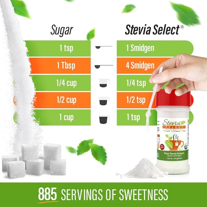 Stevia Select Organic Stevia Powder - Sugar Free Plant Based Pure Stevia Sweetener Stevia Extract