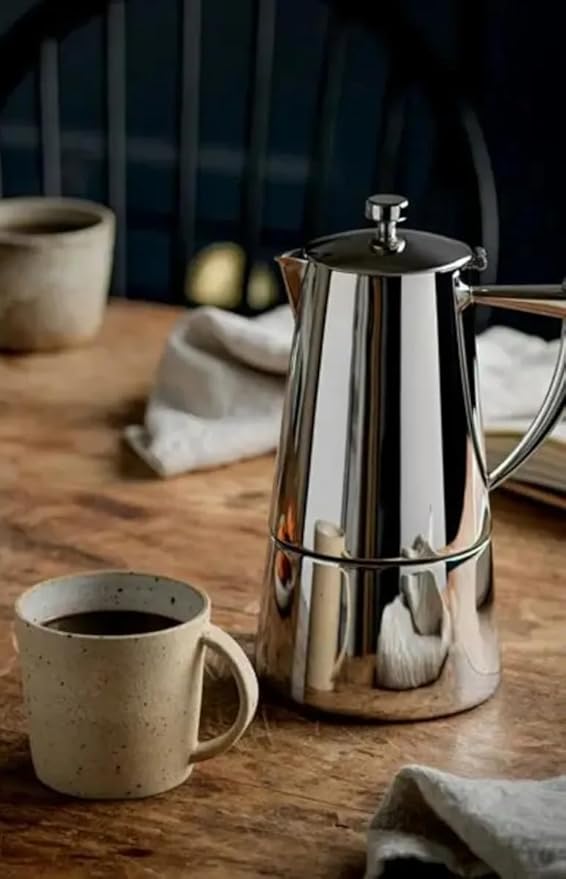 Cuisinox Moka Pot Coffee Espresso Maker – Stainless Steel Roma Stovetop Espresso Coffee Maker