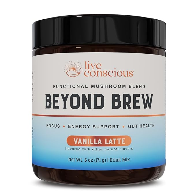 Beyond Brew Vanilla Latte Coffee Alternative - Mushroom Complex w/Lion’s Mane, Reishi, Cordyceps &
