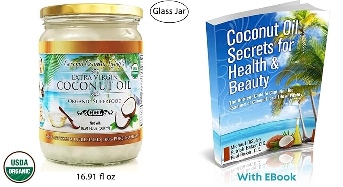 Organic Extra Virgin Coconut Oil - Unrefined Organic Cold Pressed | Ideal For Hair, Skin, Cooking