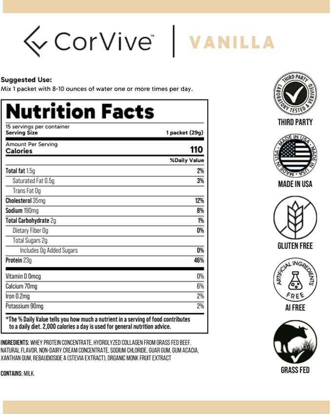 Protein + Collagen Powder | 23g Protein (Grass-Fed Whey + Collagen) | 3.7g BCAAs | Supports Muscle
