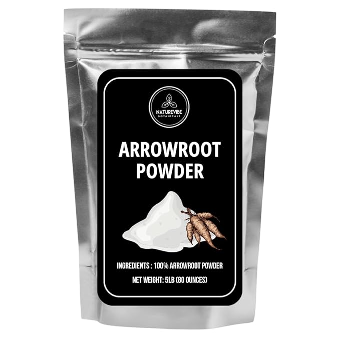 Naturevibe Botanicals Arrowroot Powder, 5lbs | Gluten-Free and Non-GMO | Used in cooking | Used for