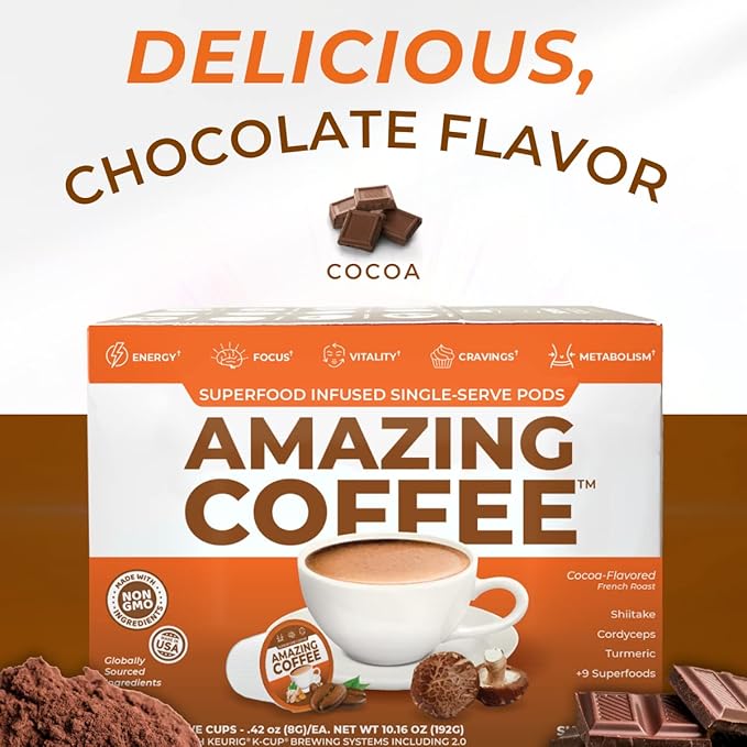 Superfoods Company Amazing Coffee- 12 Natural Superfoods - French Roast - Weight Loss & Brain Boost