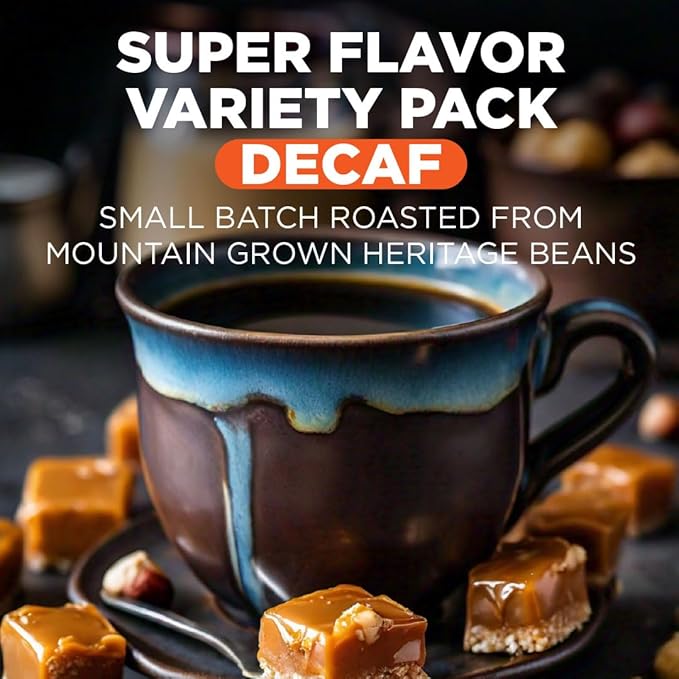 Maud's Flavored Decaf Coffee Pods Variety Pack, 80 ct,14 Assorted Roasts & Flavors, Decaf Medium