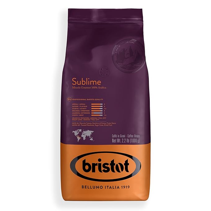 Bristot Sublime Espresso Beans ??100% Arabica Medium Roast ??Italian Whole Bean Coffee ??2.2 lb