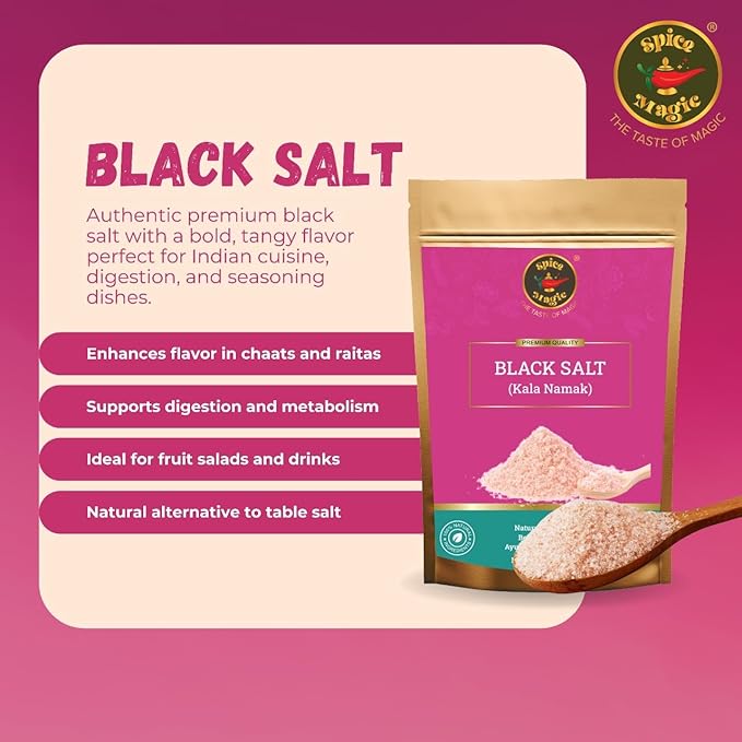 Spice Magic Black Salt (Kala Namak) ??Authentic Indian Mineral Salt | Unique Tangy Flavor for