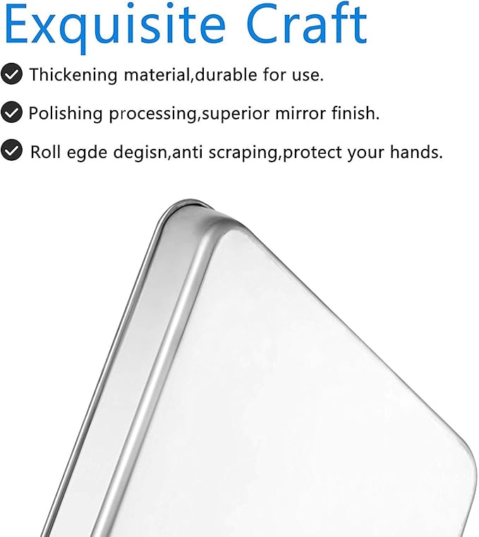Baking Sheet Set of 2, Bastwe 18 inch Commercial Grade Stainless Steel Baking Pan, Professional