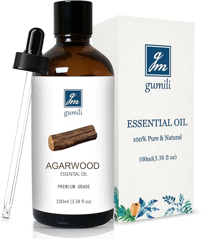 Agarwood Essential Oil 3.38oz/100ml, Pure Qud Oil for Relaxation, Meditation, SPA, Aromatherapy