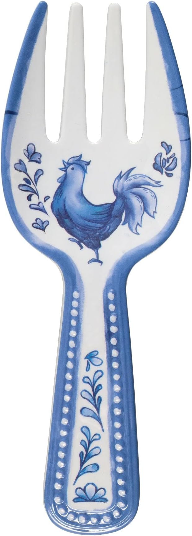 UPware Blue Rooster Melamine Salad Servers, Serving Utensil Set, Includes Serving Fork and Spoon