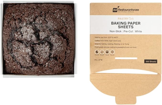 Restaurantware Pastry Tek 5 x 5 Inch Parchment Paper Sheets 200 Greaseproof Baking Sheets For Oven - Pre-cut Double-Sided Silicone Coating White Paper Nonstick Baking Sheets Reusable