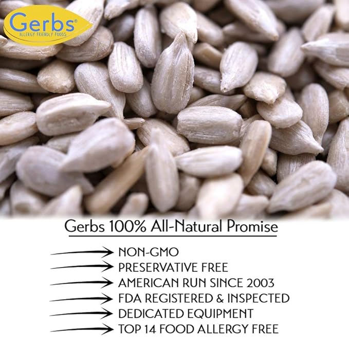 Gerbs Raw Sunflower Seed Kernels 14 oz. | No Additives, Resealable Bag | Mild & Crunchy | Top 14