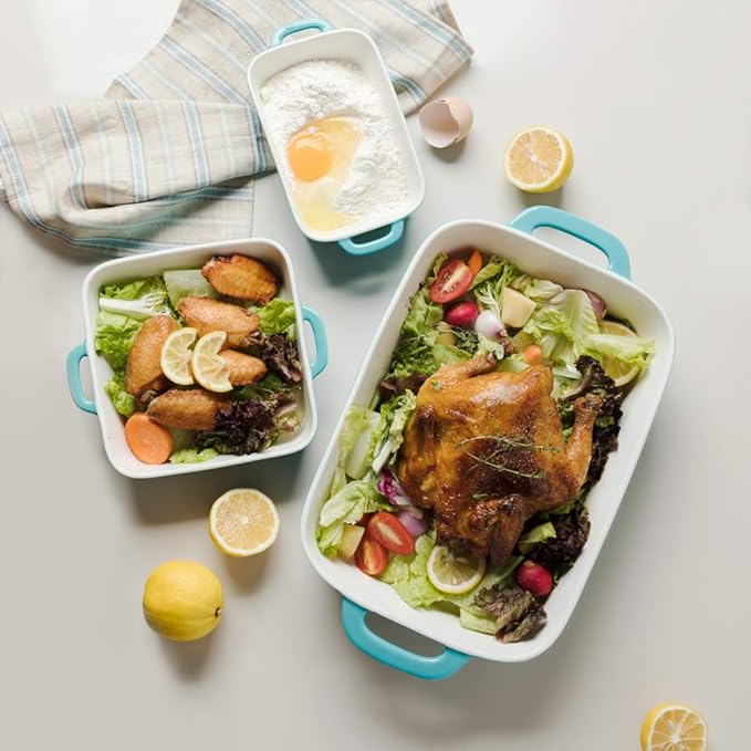 Sweejar Ceramic Bakeware Set, Rectangular Baking Dish for Cooking, Kitchen, Cake Dinner, Banquet