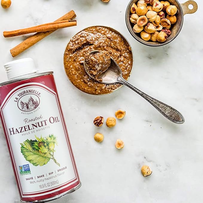 La Tourangelle Roasted Hazelnut Oil, High-Oleic Oil Great for Baking, Stir-Frying, and