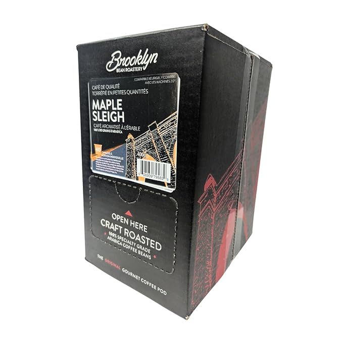 Brooklyn Beans Maple Sleigh Gourmet Coffee Pods - Compatible with Keurig 2.0 K Cup Brewers, 40