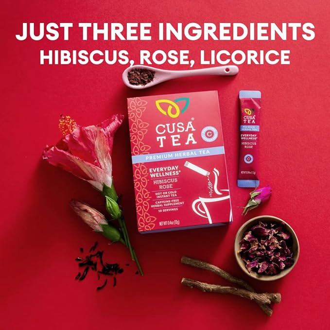 Cusa Tea & Coffee | Everyday Wellness Herbal Tea | Premium Caffeine Free Instant Tea | Hot & Iced