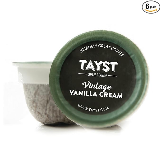Tayst Coffee Pods, Vanilla Cream Medium Roast, K Cups Compatible with Keurig Coffee Maker