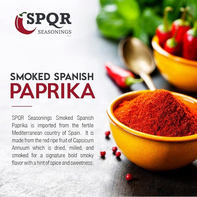 Smoked Paprika XL 7 Ounce Jar Gourmet Restaurant Grade Bold Smoky Spanish Paprika Flavor by SPQR